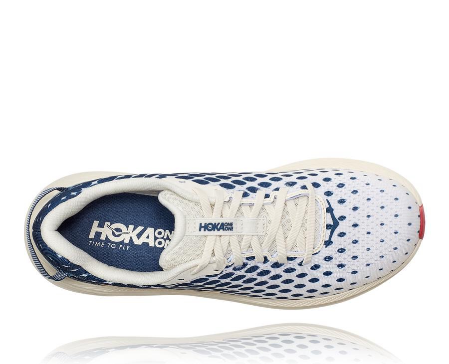 Hoka One One Running Shoes Mens White/Blue - Rincon 2 - 06425TECG